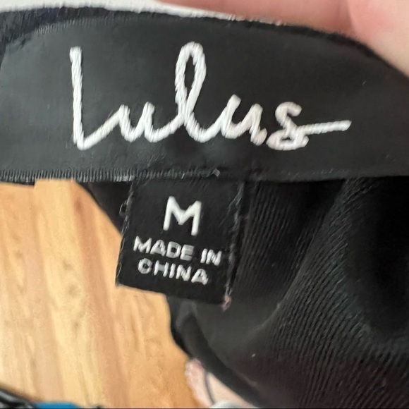 LULU’S Tale to Tell Black & Beige Embroidered Shift Dress - Picture 8 of 8